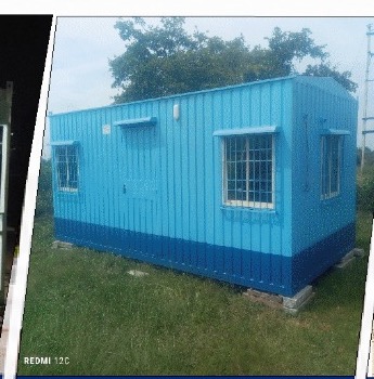Blue portable cabin